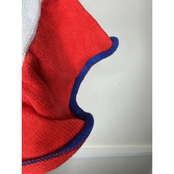 USA Red white blue flag 4th of July Sweater ruffle Pullover By Main Strip L NWT - Picture 5 of 12
